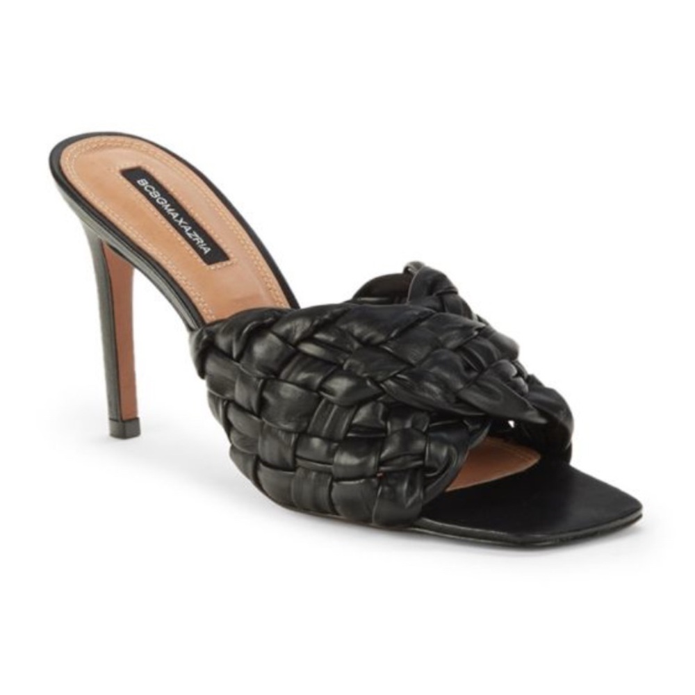Bottega Veneta Black Woven Leather Heels